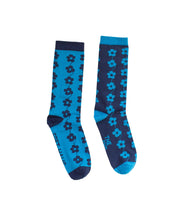 Load image into Gallery viewer, Soft Haus X The Endery Deadstock Socks - Flower - Denim & Aqua