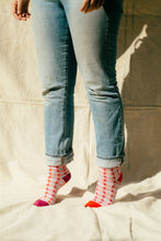 Load image into Gallery viewer, Soft Haus X The Endery Deadstock Socks - Check - Blue &amp; Berry
