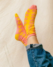 Load image into Gallery viewer, Soft Haus X The Endery Deadstock Socks - Flower - Sun &amp; Blush
