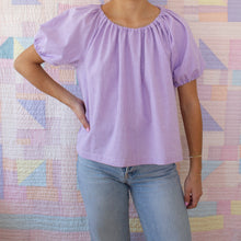 Load image into Gallery viewer, Belle Top - Lavender Gingham
